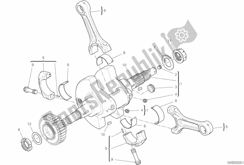 All parts for the Connecting Rods of the Ducati Multistrada 950 S SW Brasil 2020